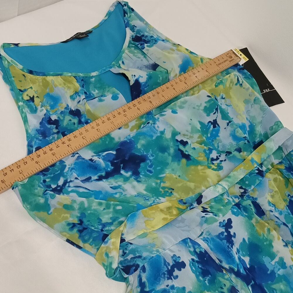 R & K asymmetrical sleeveless keyhole turquoises Midi Dress Sz 8 (M) NWT. summer - Picture 8 of 14
